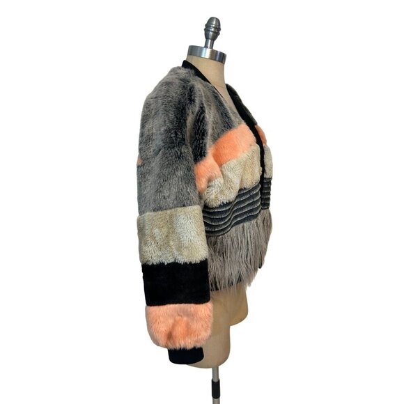 Young Fabulous & Broke On The Road Tokyo Faux Fur Jacket M/L - Picture 3 of 6